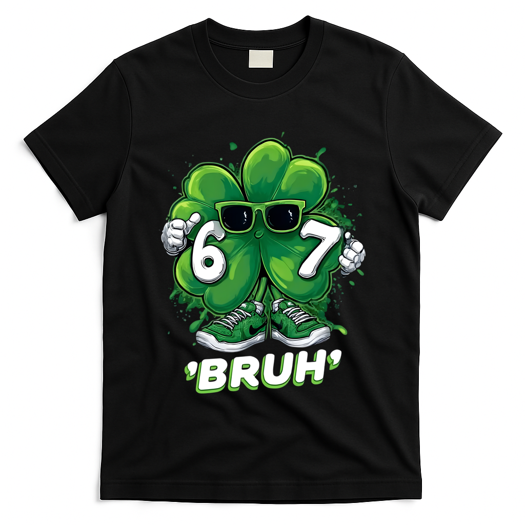 67 Bruh St. Patrick's Day Funny 6-7 Meme Six Seven T-Shirt