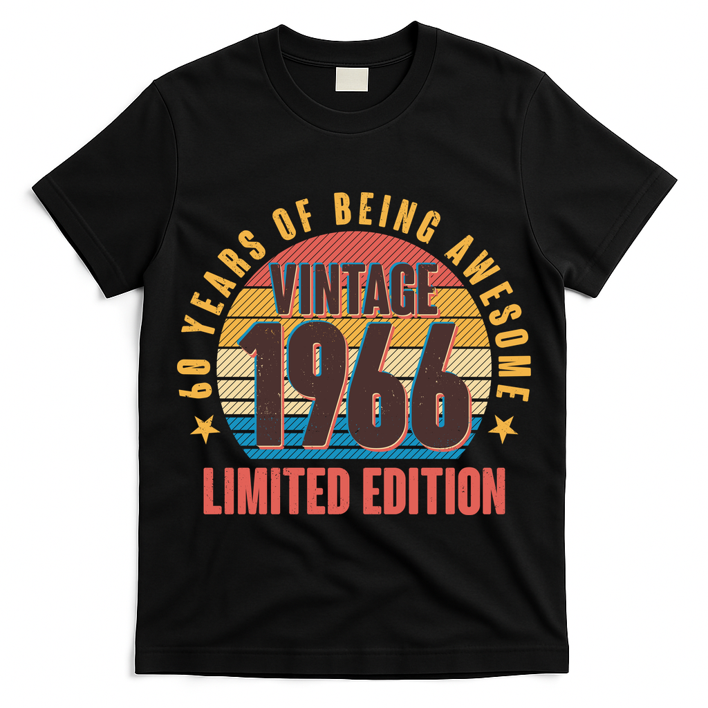 60th Birthday Vintage 1966 60 Years Of Being Awesome Limited Edition  T-Shirt