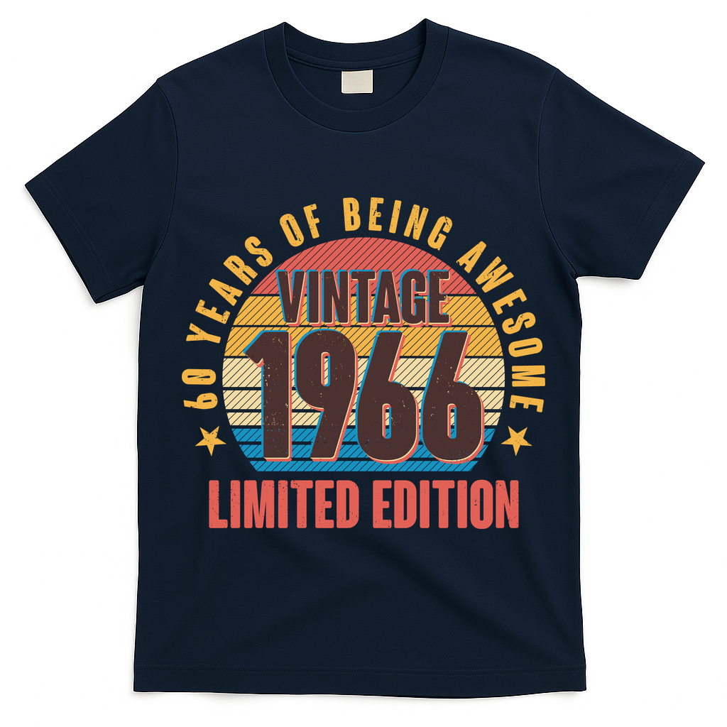 60th Birthday Vintage 1966 60 Years Of Being Awesome Limited Edition  T-Shirt