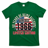60th Birthday Vintage 1966 Limited Edition Years Of Being Awesome USA Flag  T-Shirt
