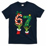 67 Christmas 6-7 Meme Hands Holiday Gen Alpha T-Shirt - Navy Blue