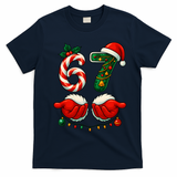 67 Christmas 6-7 Meme Holiday Santa Hands Six Seven T-Shirt - Navy Blue