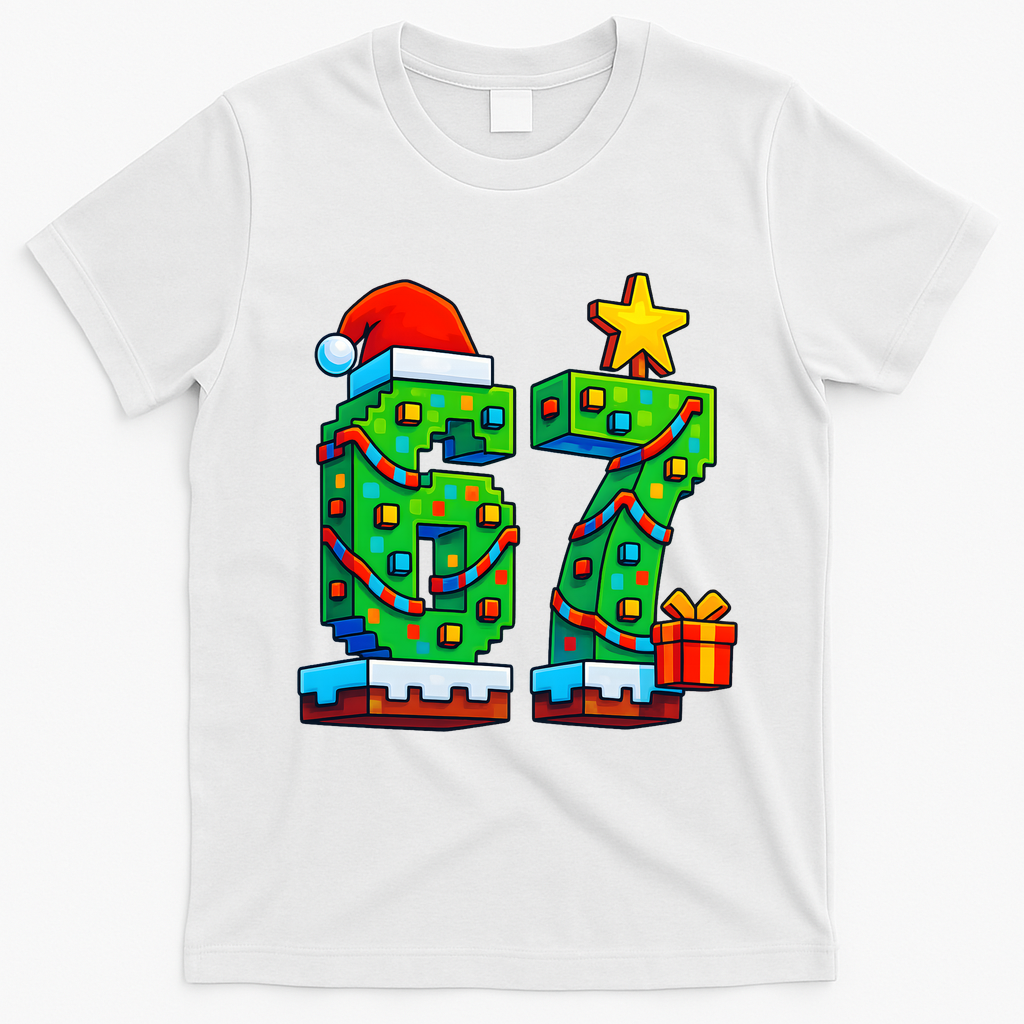 67 Christmas 6-7 Gaming School Meme Six Seven Gamer T-Shirt - White