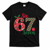 67 Christmas Festive 6-7 Six Seven Meme T-Shirt - Black