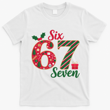 67 Christmas Festive 6-7 Six Seven Meme T-Shirt - White