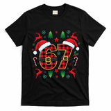 67 Christmas Plaid Number Viral Meme 6-7 Six Seven T-Shirt - Black