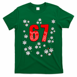 67 Christmas Snowflake Ugly Sweater 6-7 Meme T-Shirt - Irish Green