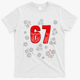 67 Christmas Snowflake Ugly Sweater 6-7 Meme T-Shirt - White