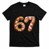 67 Christmas Six Seven Funny Meme Gingerbread Cookies T-Shirt - Black