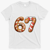 67 Christmas Six Seven Funny Meme Gingerbread Cookies T-Shirt - White