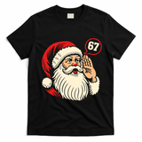 67 Christmas Six Seven Meme Brainrot Santa Claus T-Shirt - Black