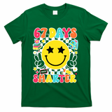 67th Day Of School 67 Days Smarter Students Teacher T-Shirt - Green
