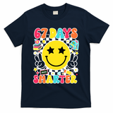 67th Day Of School 67 Days Smarter Students Teacher T-Shirt - Navy