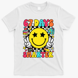 67th Day Of School 67 Days Smarter Students Teacher T-Shirt - White
