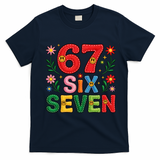 67 Funny 6-7 Christmas Meme T-Shirt - Navy Blue