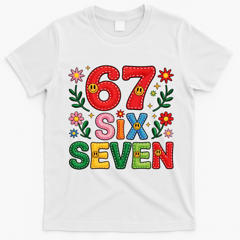 67 Funny 6-7 Christmas Meme T-Shirt - White