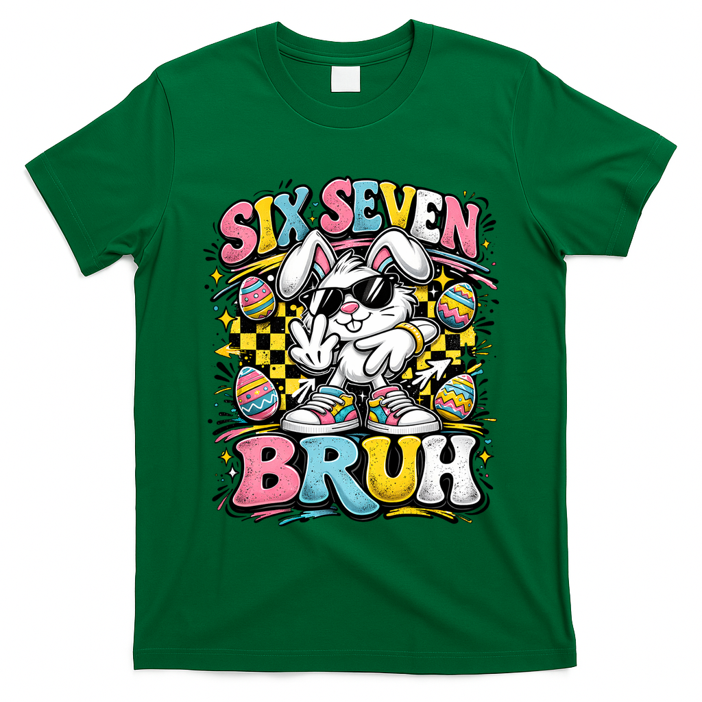 6-7 Funny Easter Bunny 67 Meme Six Seven Bruh Rabbit T-Shirt