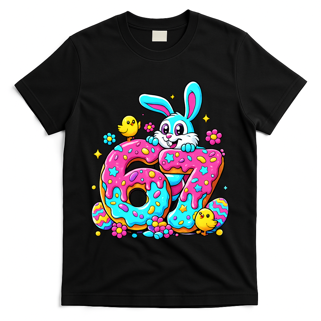 67 Funny Six Seven Gen Meme Cute Rabbit Easter Bunny T-Shirt