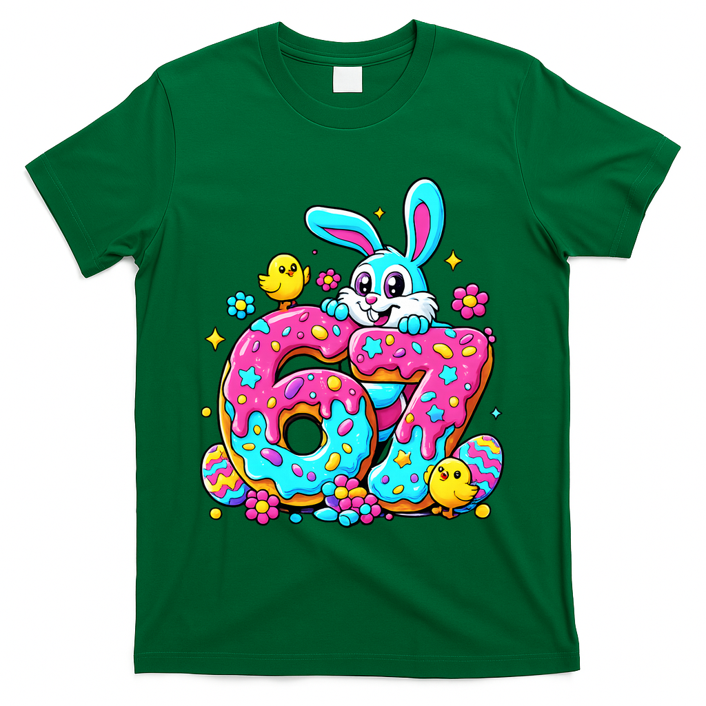 67 Funny Six Seven Gen Meme Cute Rabbit Easter Bunny T-Shirt