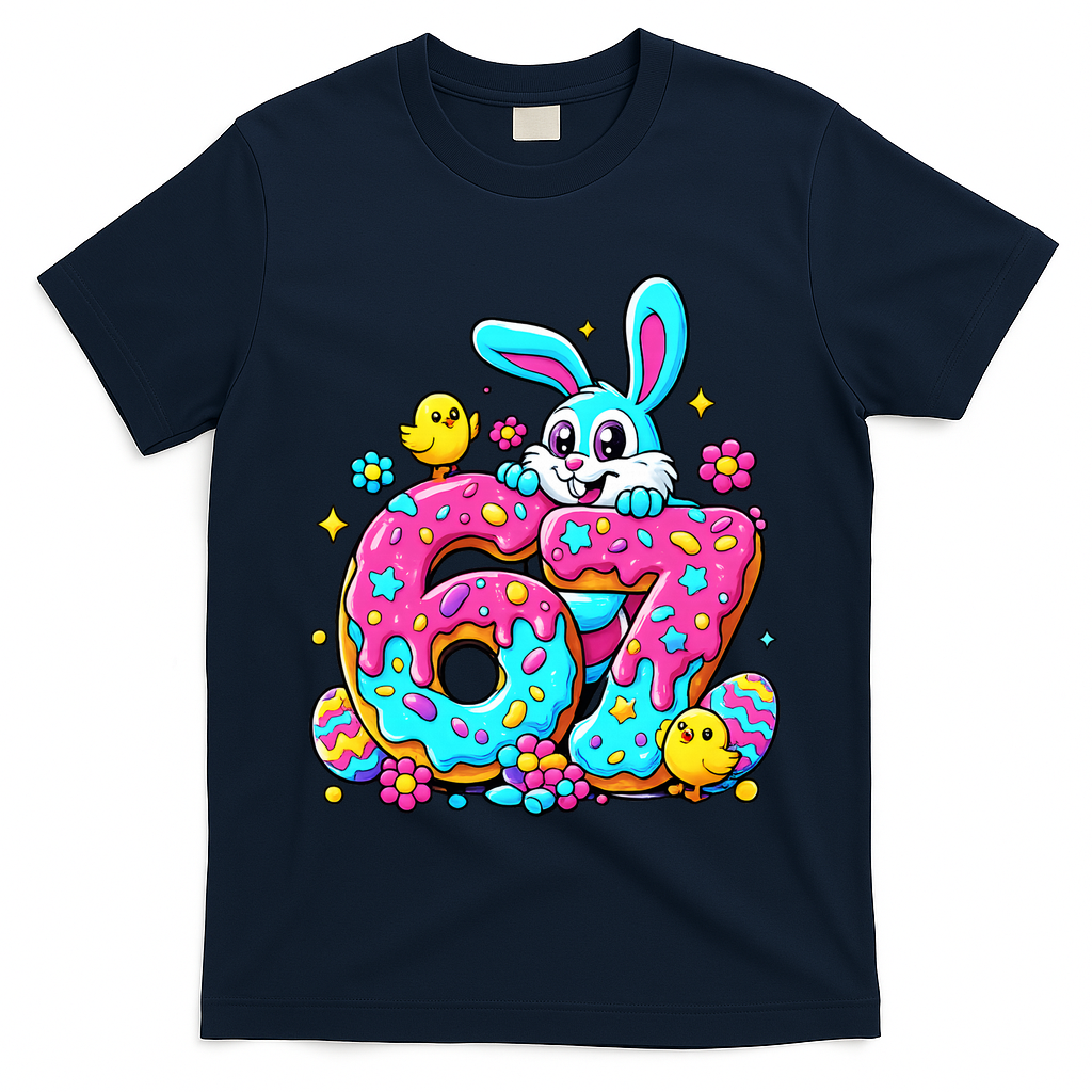 67 Funny Six Seven Gen Meme Cute Rabbit Easter Bunny T-Shirt