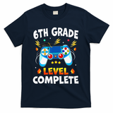 6Th Grade Level Complete School Graduation Video Gamer T-Shirt - Navy