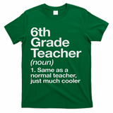 6th Grade Teacher Definition Funny Back To School First Day T-Shirt - Green