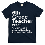 6th Grade Teacher Definition Funny Back To School First Day T-Shirt - Navy