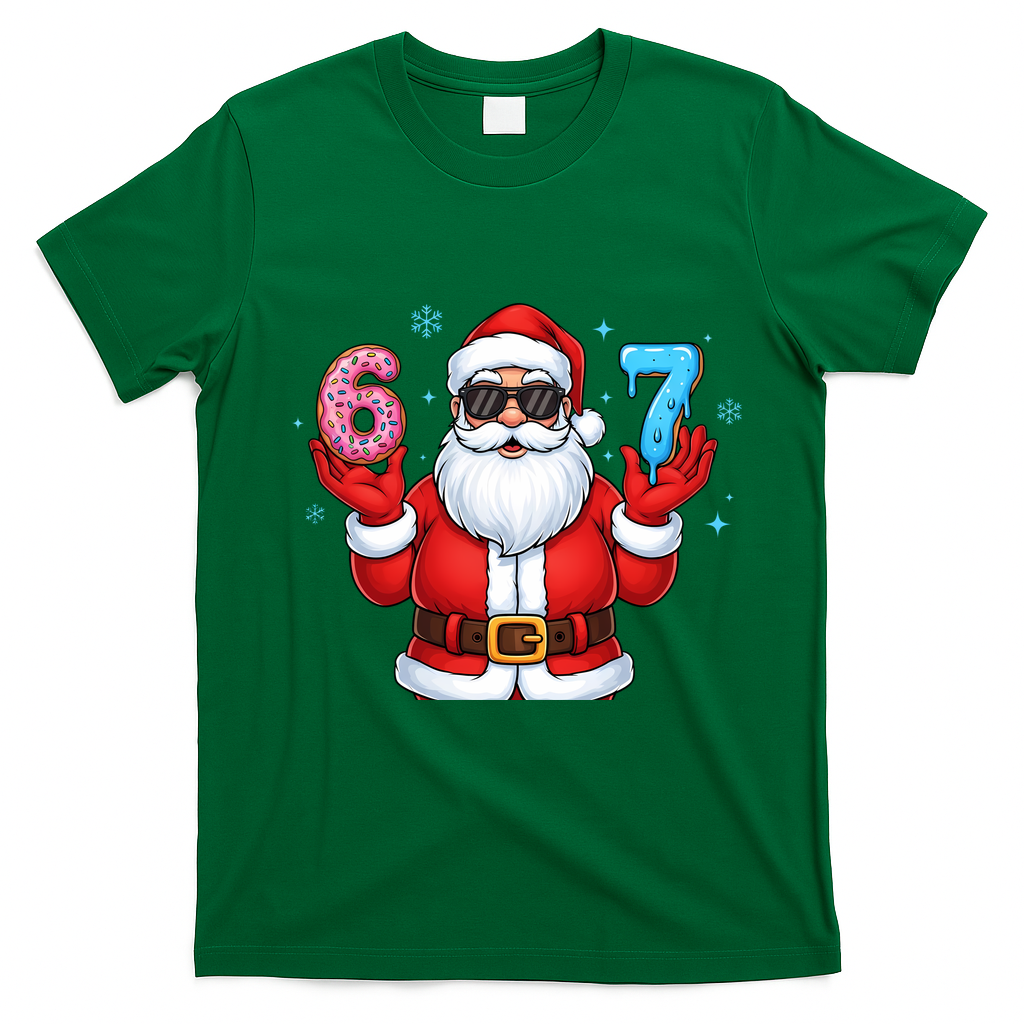 6-7 Meme Cool Santa Claus 67 T-Shirt - Irish Green