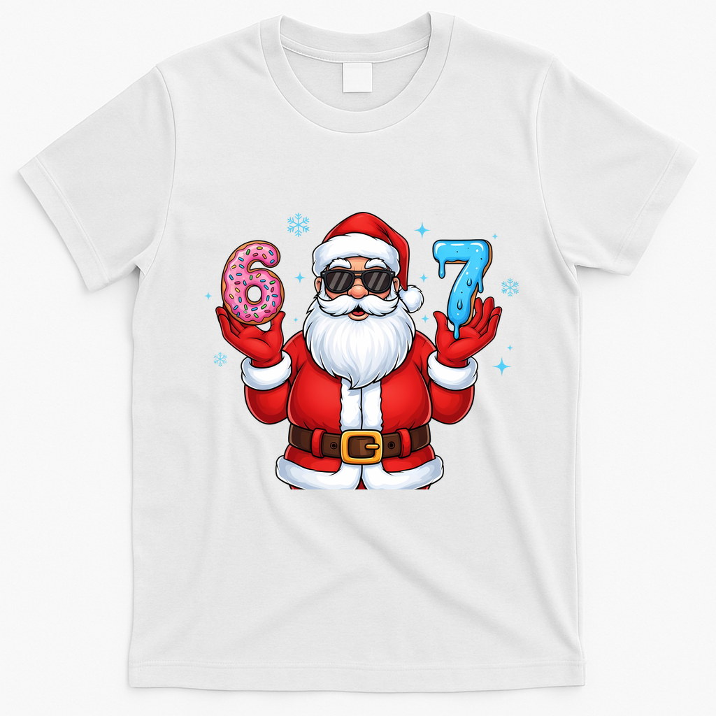 6-7 Meme Cool Santa Claus 67 T-Shirt - White