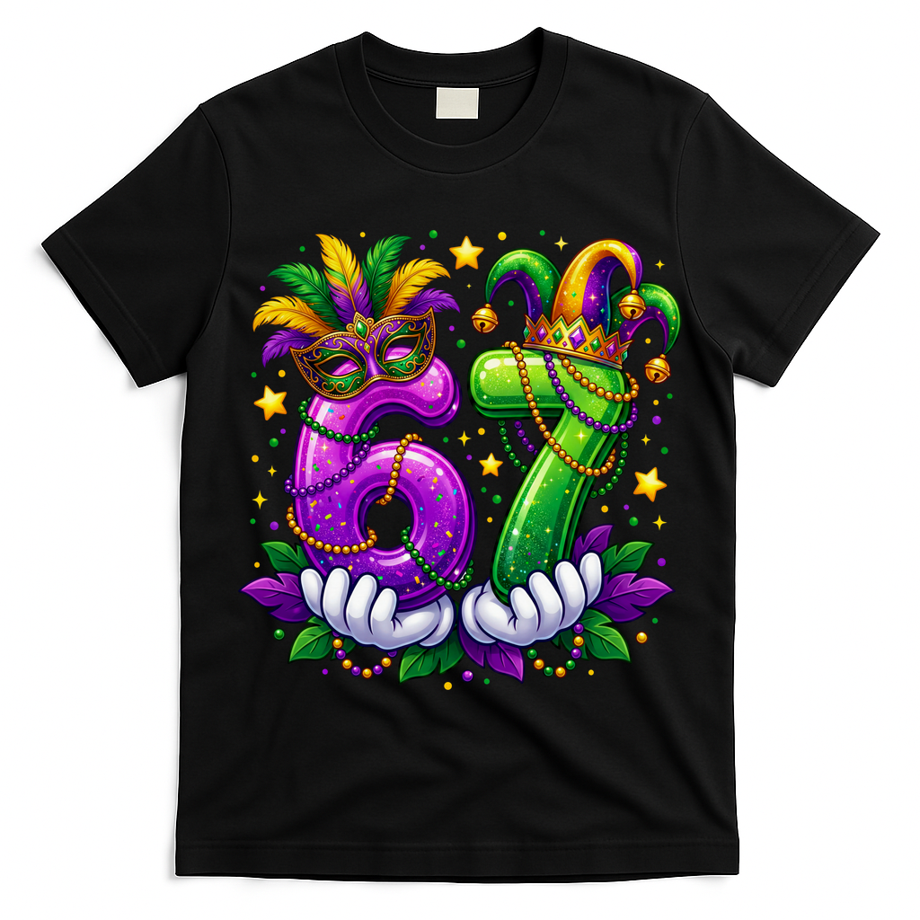 67 Mardi Gras Party 6-7 Meme Six Seven T-Shirt