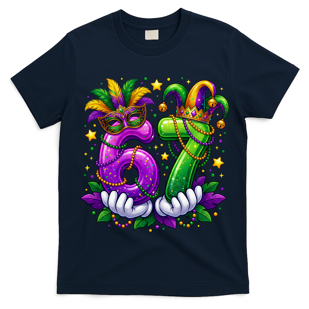 67 Mardi Gras Party 6-7 Meme Six Seven T-Shirt