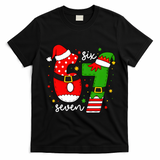 67 Meme Six Seven Christmas Santa Elf Funny T-Shirt - Black