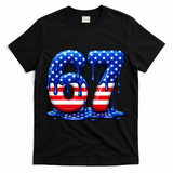 6-7 Meme USA Stars Patriotic 67 Six Seven 4th Of July T-Shirt - Black