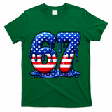 6-7 Meme USA Stars Patriotic 67 Six Seven 4th Of July T-Shirt - Green