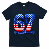 6-7 Meme USA Stars Patriotic 67 Six Seven 4th Of July T-Shirt - Navy