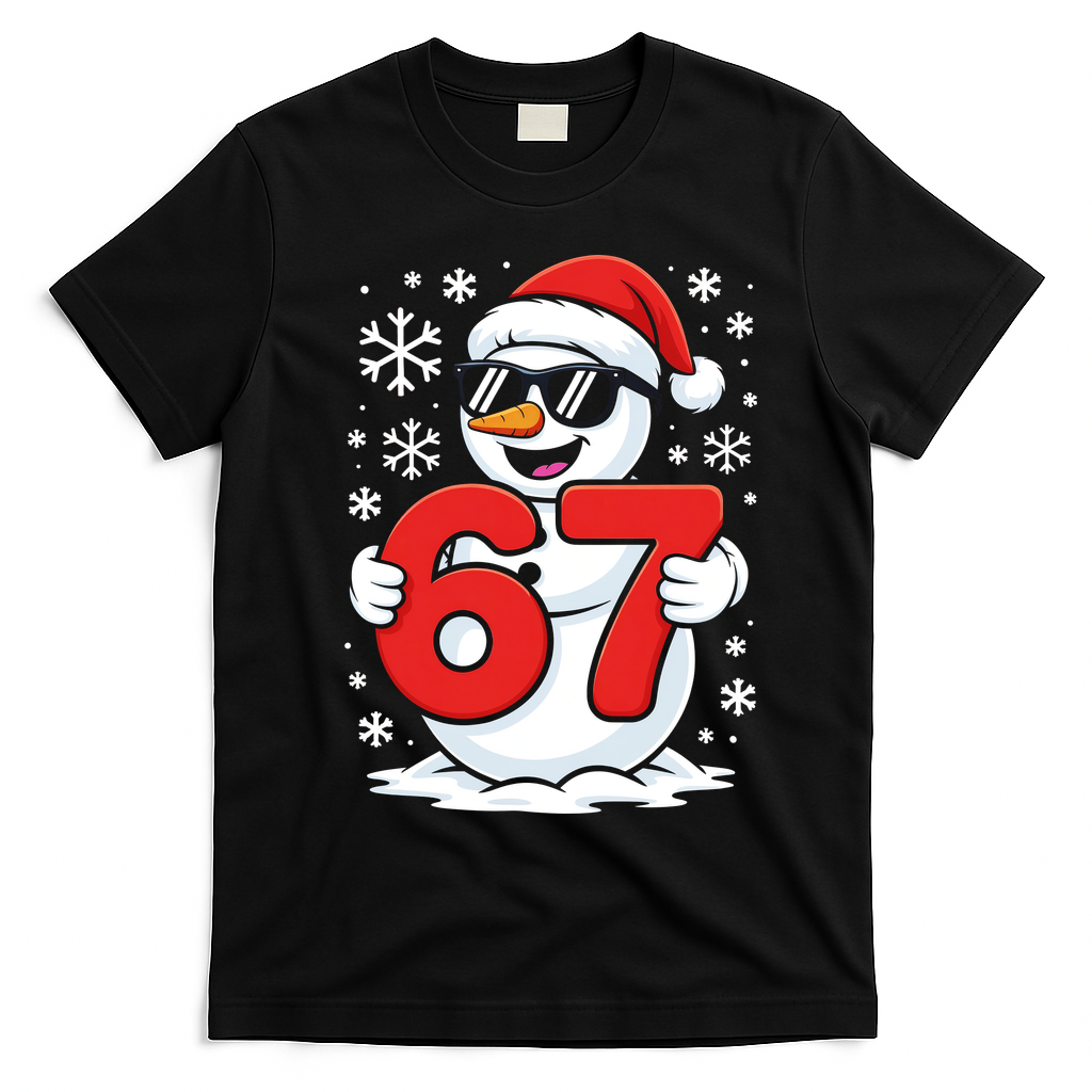 67 Snowman Christmas 6-7 T-Shirt - Black