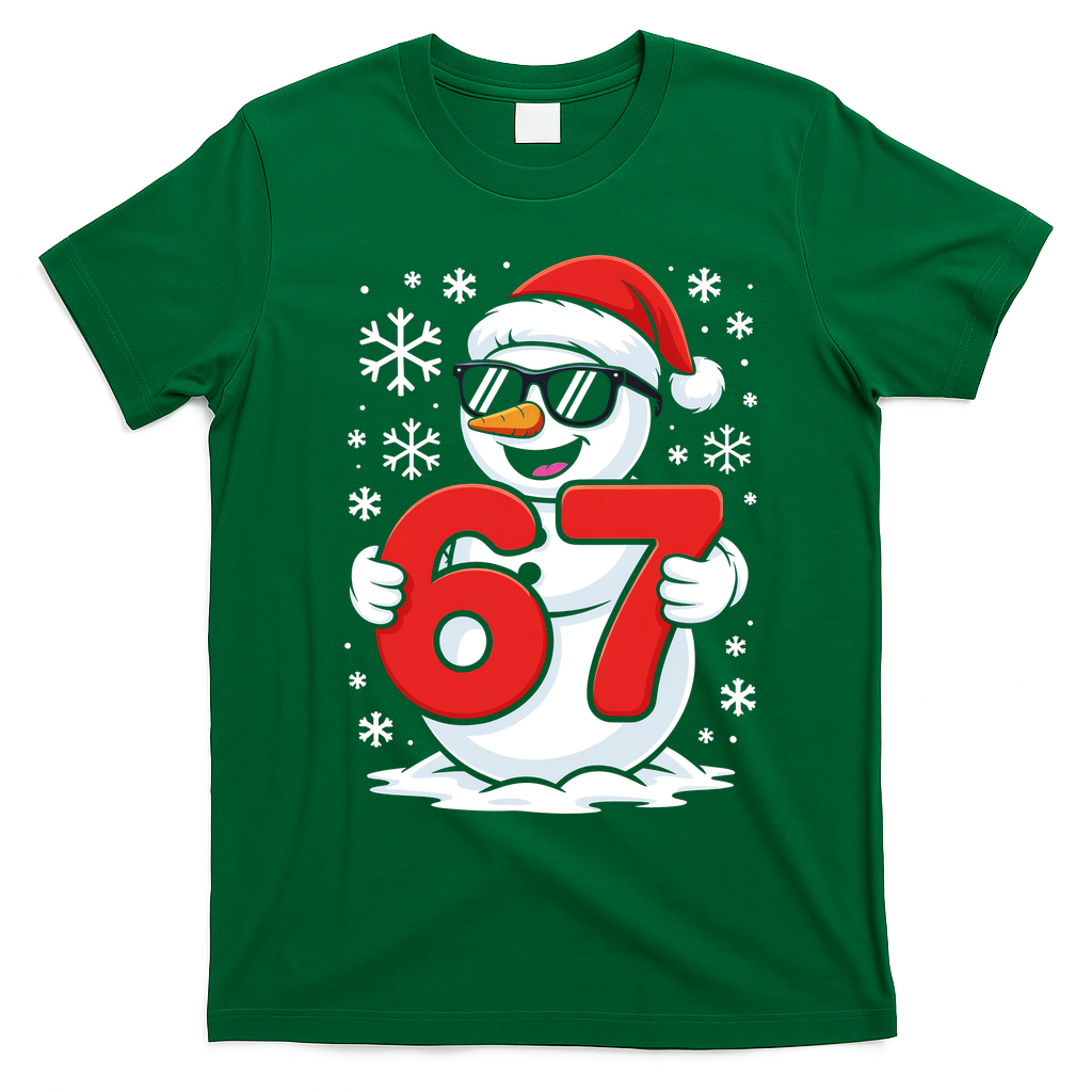 67 Snowman Christmas 6-7 T-Shirt - Irish Green