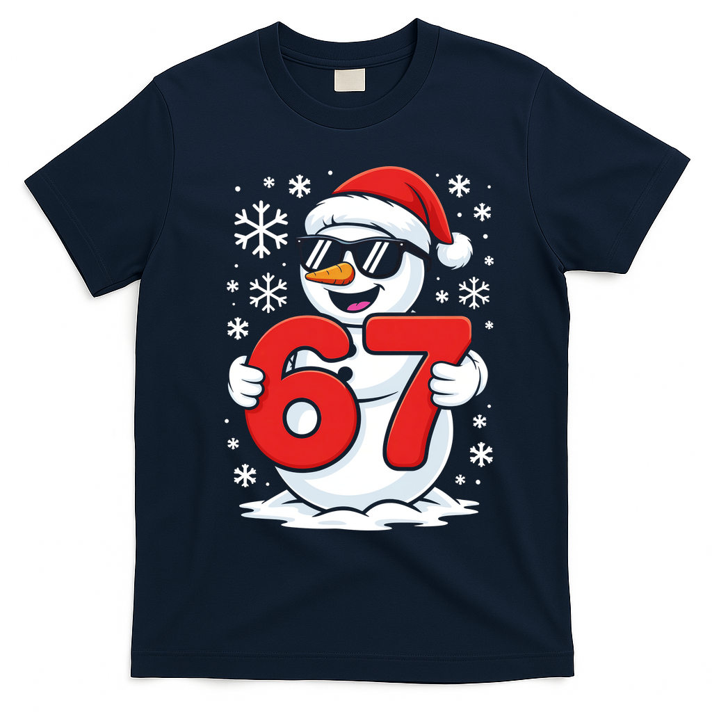 67 Snowman Christmas 6-7 T-Shirt - Navy Blue