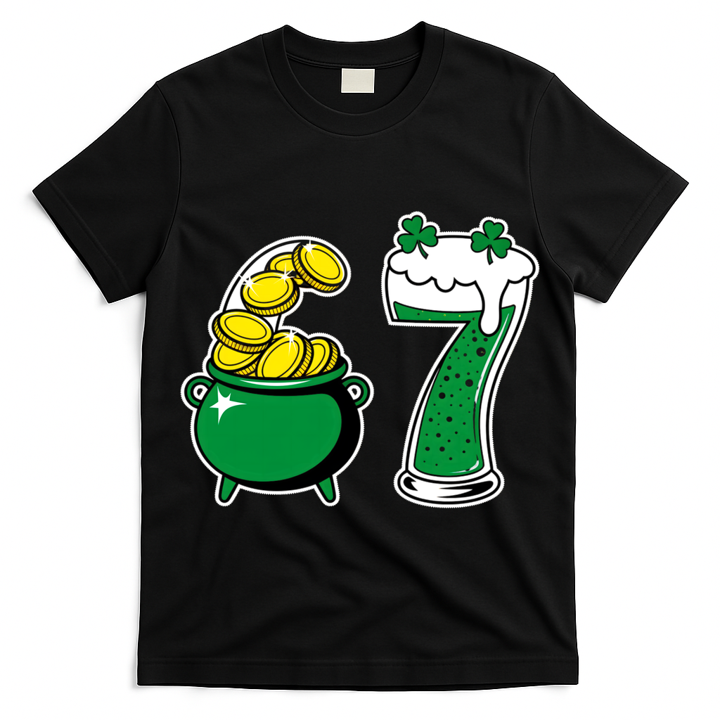 67 St Patrick?? Day Six Seven Meme Pot Of Gold T-Shirt