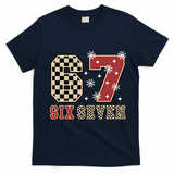 67 Six Seven Number Meme Funny Festive Christmas T-Shirt - Navy Blue