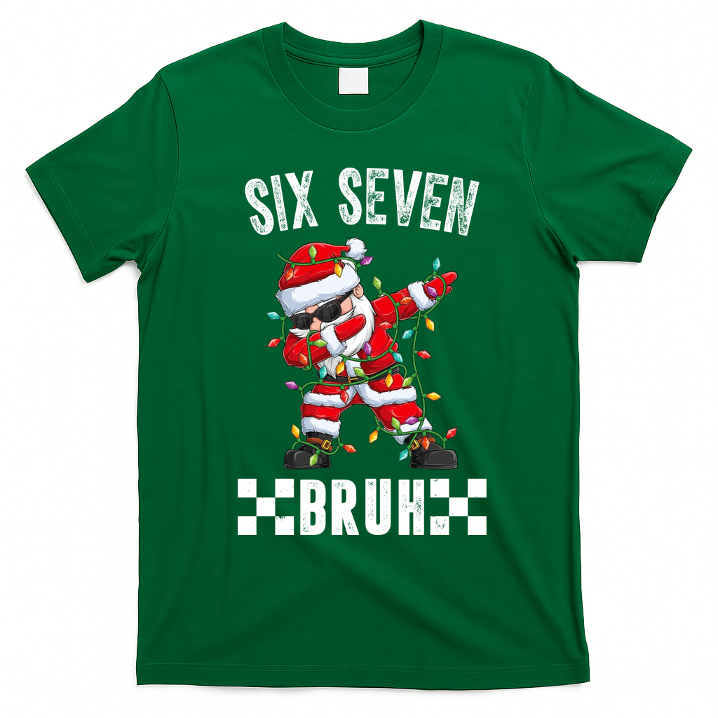 67 Six Seven Burh Funny Christmas 6-7 Meme T-Shirt - Irish Green