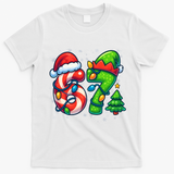 67 Six Seven 6-7 Meme Christmas Funny T-Shirt - White