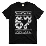 6-7 Ugly Christmas Sweater 67 Meme Design T-Shirt - Black