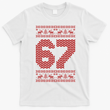 6-7 Ugly Christmas Sweater 67 Meme Funny T-Shirt - White