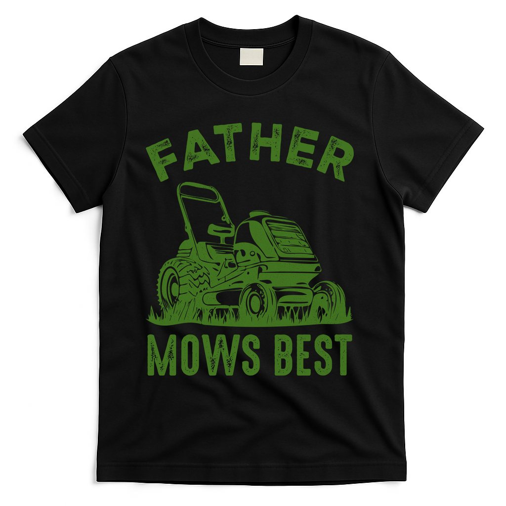 Father Mows Best Retro Vintage Funny Dad T-Shirt