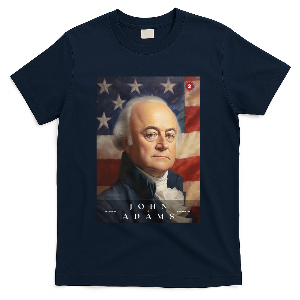 John Adams 2nd President Of The United States Portrait T-Shirt