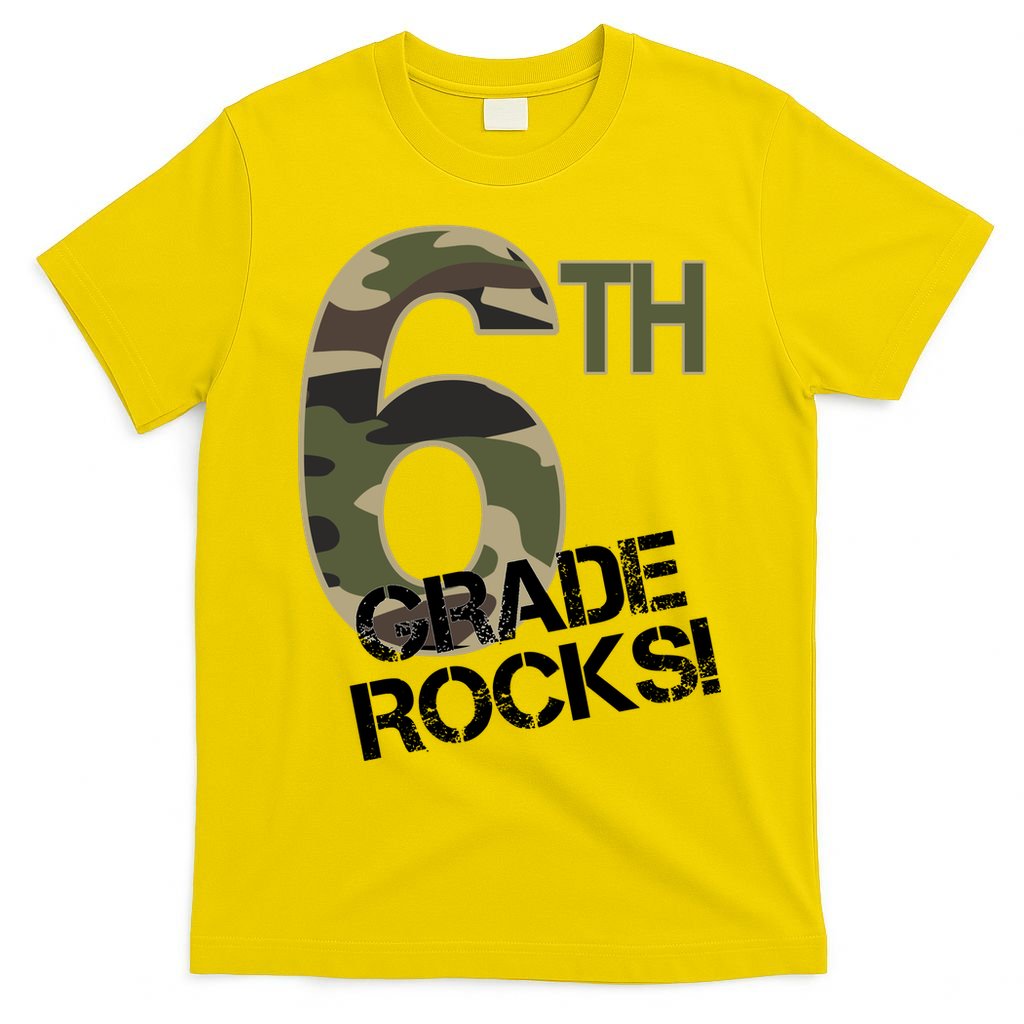 6th Grade Rocks Camo T-Shirt