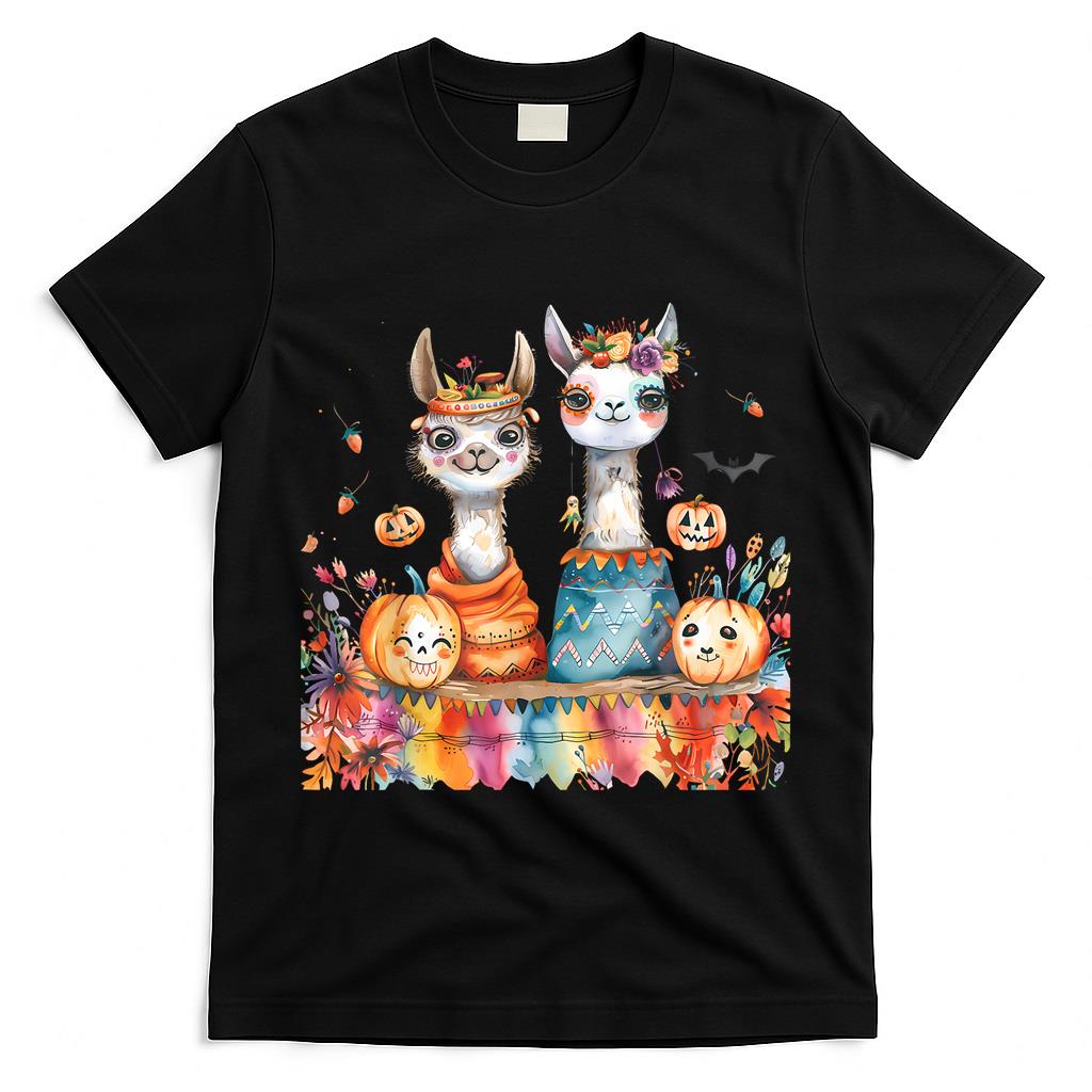 Halloween Costume Llamas Pumpkin Lantern Trick Or Treat T-Shirt