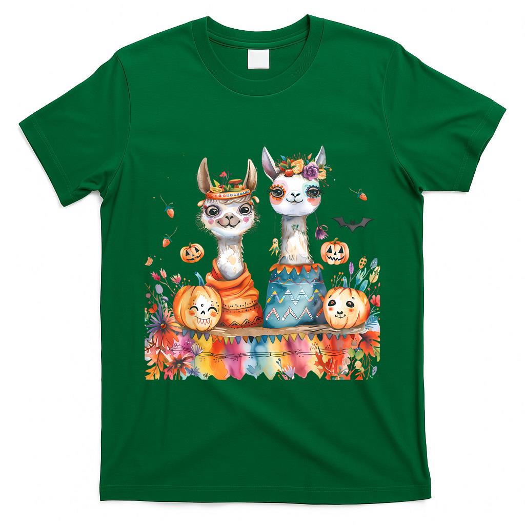 Halloween Costume Llamas Pumpkin Lantern Trick Or Treat T-Shirt