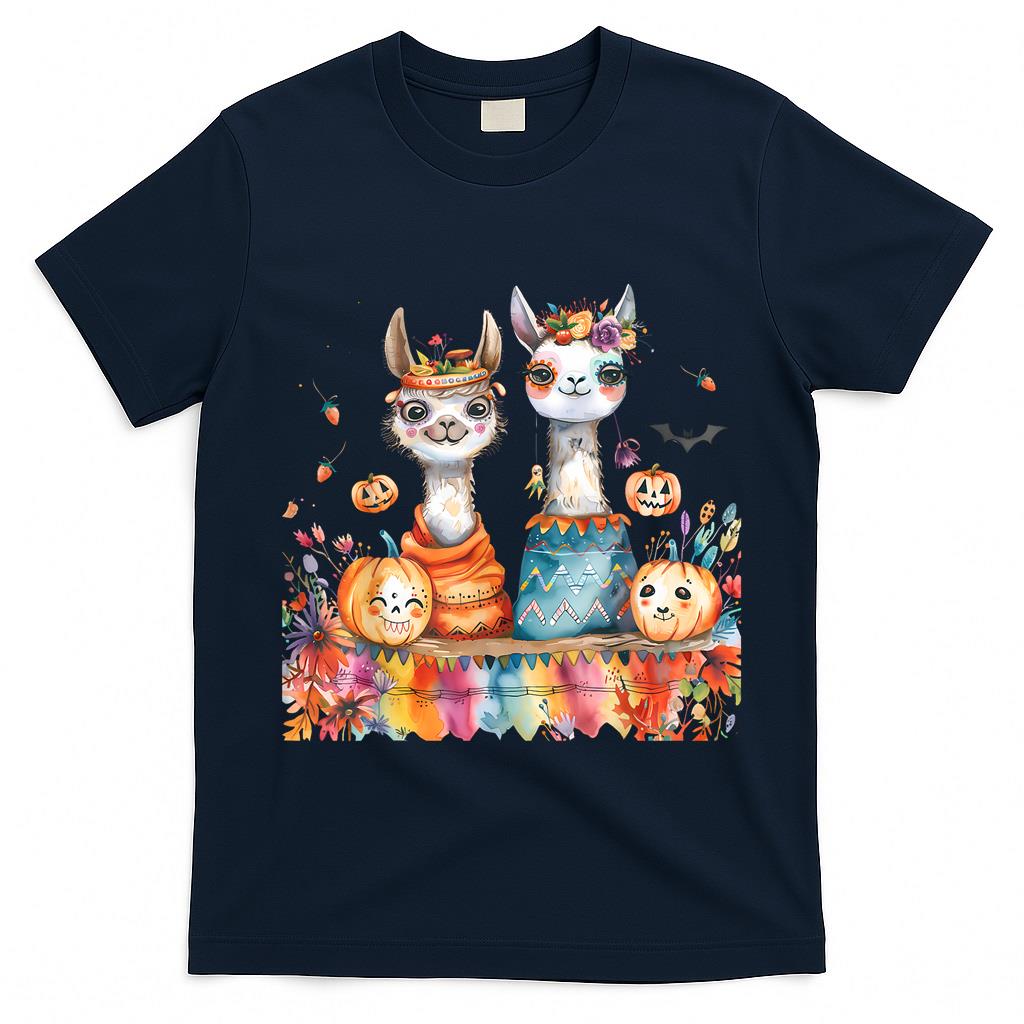Halloween Costume Llamas Pumpkin Lantern Trick Or Treat T-Shirt